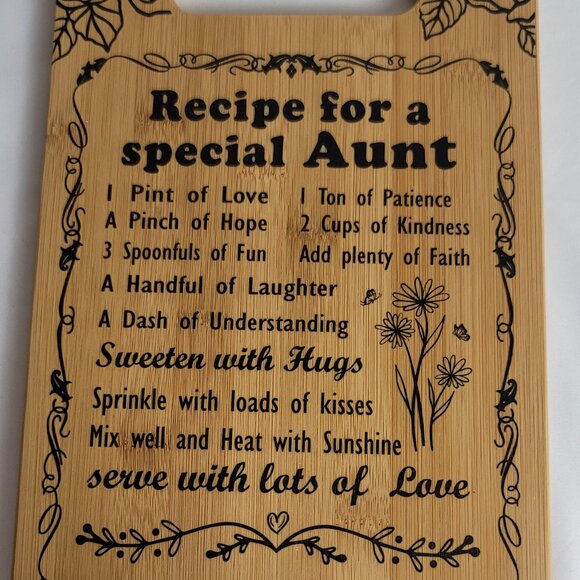 Bamboo Cutting Board and Utensils Gift for Aunt - Picture 3 of 3